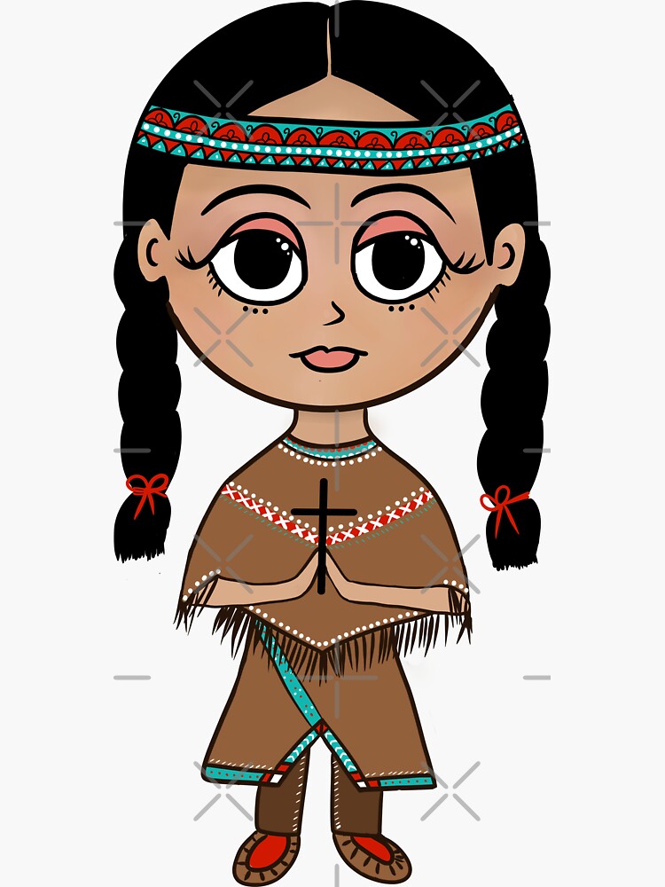 Saint Kateri Tekakwitha Chibi Cute Catholic Saint Anime Sticker