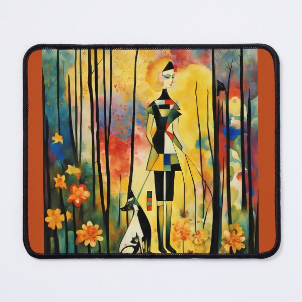 Item preview, Girl with a dog in a mysterious forest. designed and sold by Natalia-Vlad.