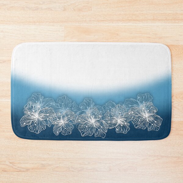 Item preview, White and blue gradient with floral border designed and sold by fuzzyfox.