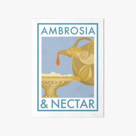 Item preview, Ambrosia and Nectar Ancient Greek Mythology Retro Travel Food poster designed and sold by ClassicsNerds.