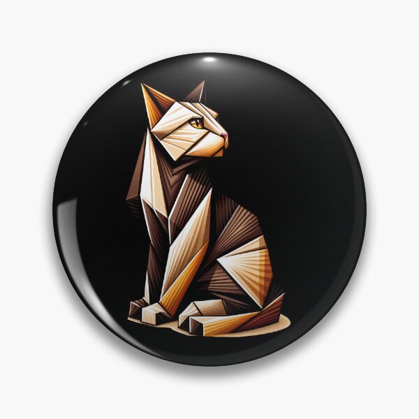 Item preview, Mesmerizing Origami-Style American Wirehair Cat Gazing into the Mystical Horizon designed and sold by EnchantSticks.