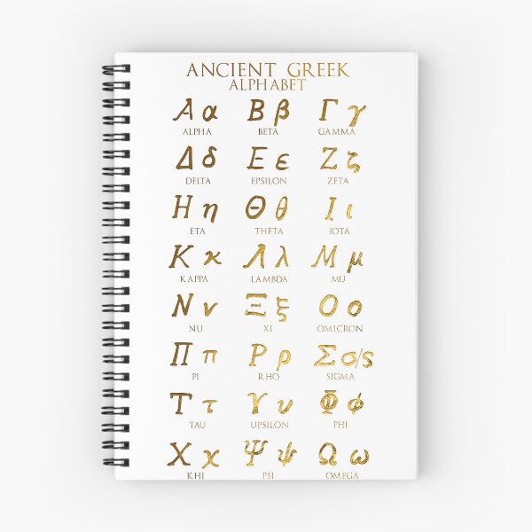 Item preview, Ancient Greek Alphabet Poster in Gold - PfCN designed and sold by ClassicsNerds.