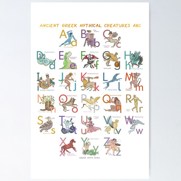Item preview, Ancient Greek Mythical Creatures ABC by Greek myth Comix designed and sold by GreekMythComix.