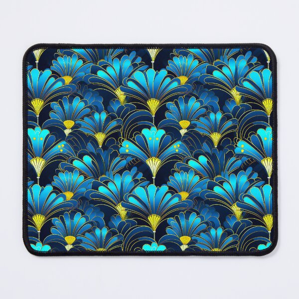 Item preview, Tropical Blue, Aqua, And Golden Art Deco Pattern designed and sold by DEC02.
