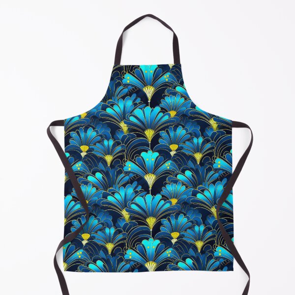 Item preview, Tropical Blue, Aqua, And Golden Art Deco Pattern designed and sold by DEC02.
