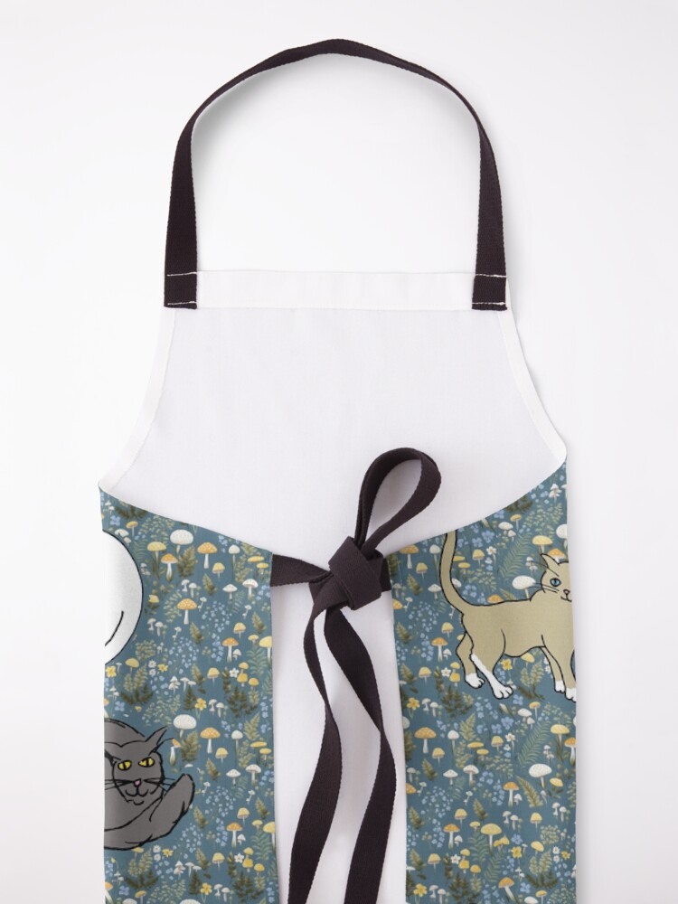 Thumbnail 5 of 6, Apron, Cats Posing in Wildflowers designed and sold by Suzebilia.
