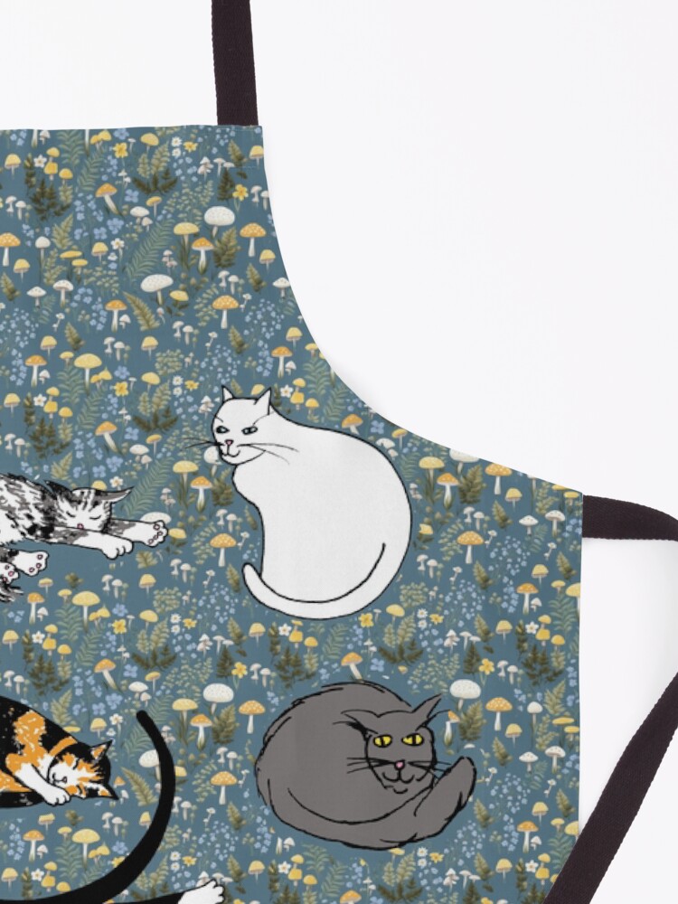 Thumbnail 3 of 6, Apron, Cats Posing in Wildflowers designed and sold by Suzebilia.