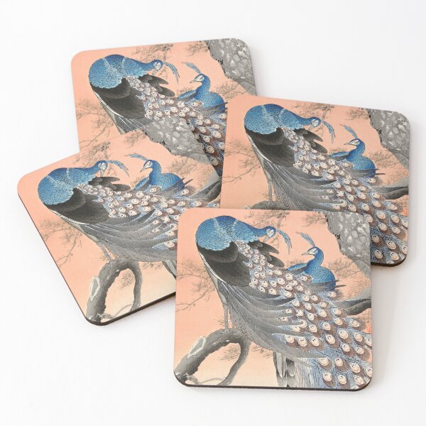 Item preview, Graceful Avian Scene: Peacocks on Tree Branch Art by Ohara Koson - Great Arts designed and sold by InHerits.