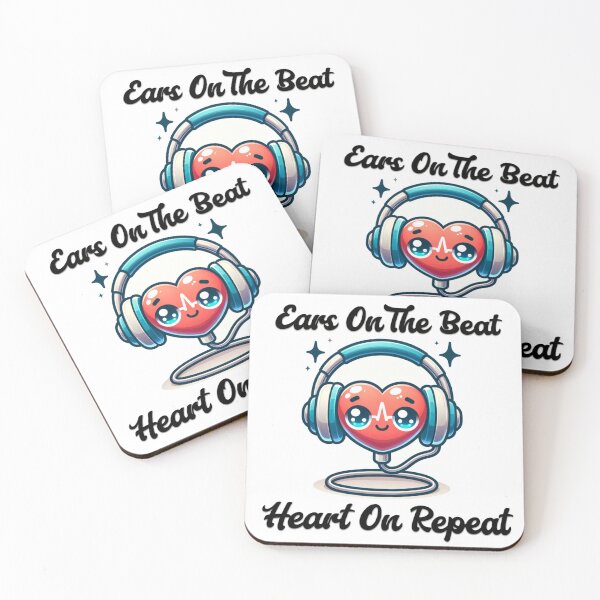 Item preview, Ears on the beat heart on repeat music art designed and sold by ColorMuse Collective.