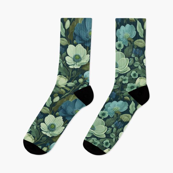 Item preview, Seamless Floral Bliss: Blues & Greens designed and sold by purrfect pattern.