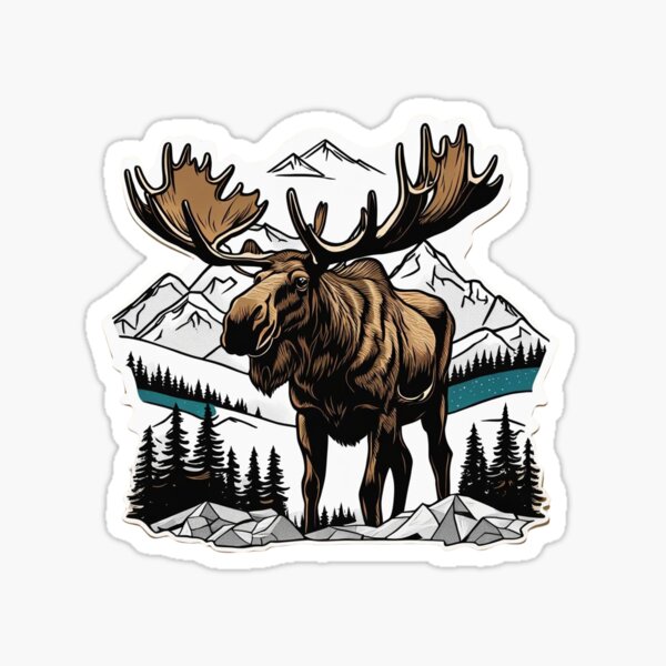 Item preview, Moose and mountains  designed and sold by A-Wood-.