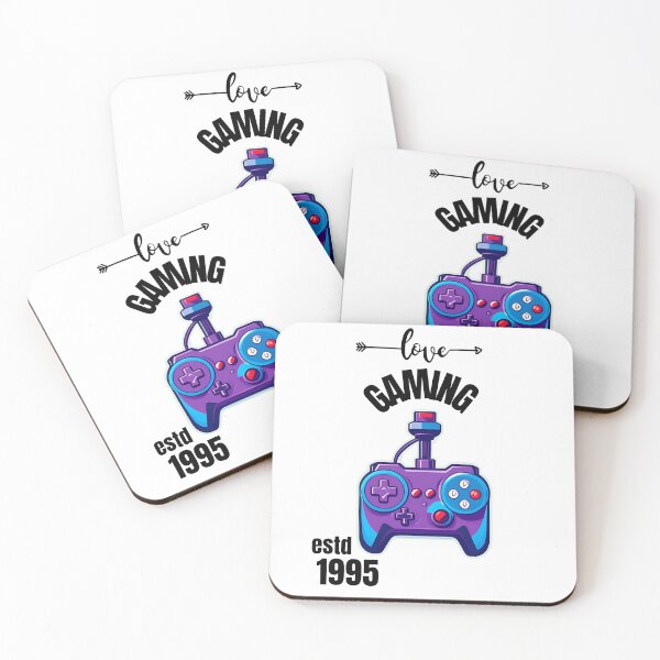 Item preview, "Love Gaming ESTD 1995" joystick idesign illustration for gamer white version  designed and sold by Artify Illustrator.