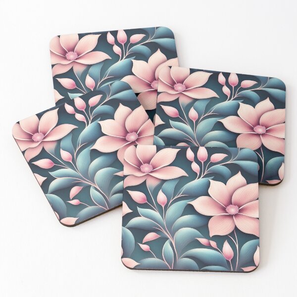 Item preview, pink and blue floral designed and sold by aquinavortex.