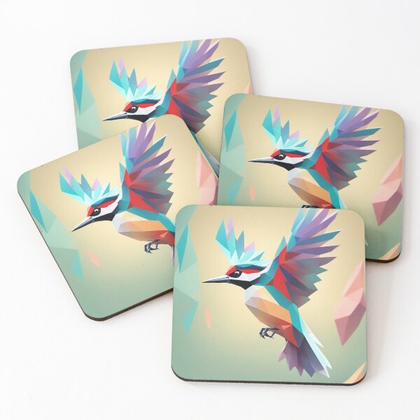 Item preview, Woodpecker Low Poly Bird Art. Woodpecker in Flight designed and sold by kakarikihill.