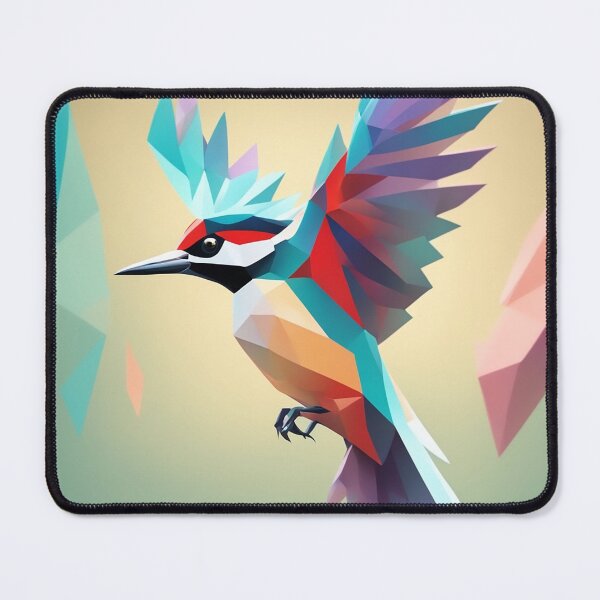 Item preview, Woodpecker Low Poly Bird Art. Woodpecker in Flight designed and sold by kakarikihill.