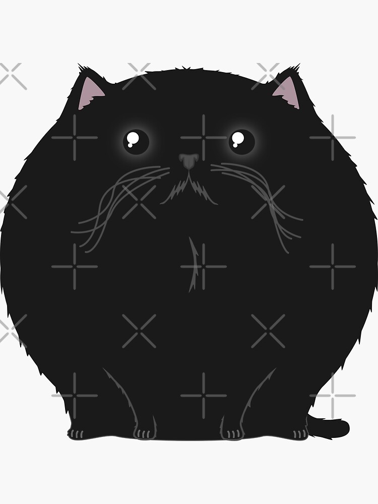 Thumbnail 3 of 3, Sticker, Sfurical round black void cat designed and sold by meldra.