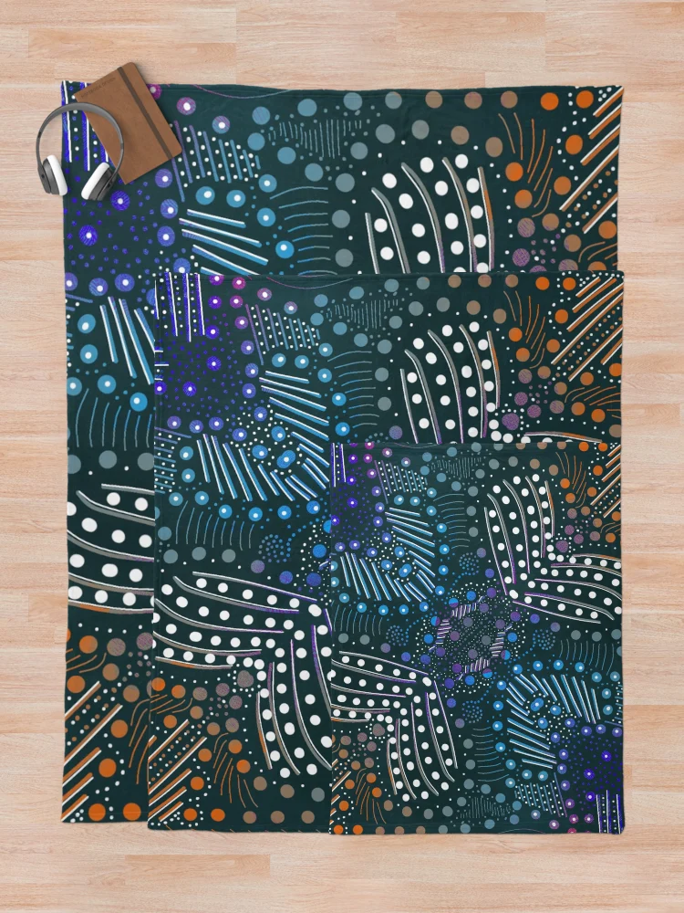 Thumbnail 5 of 6, Throw Blanket, Boho Pattern designed and sold by Shells Designs.