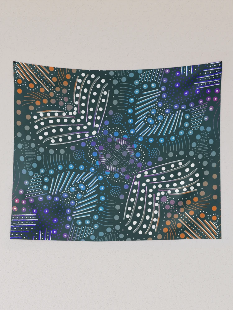 Thumbnail 2 of 3, Tapestry, Boho Pattern designed and sold by Shells Designs.