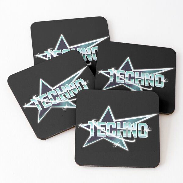Item preview, TECHNO  - Y2K Metallic Star (blue/white) designed and sold by Discothreadz.