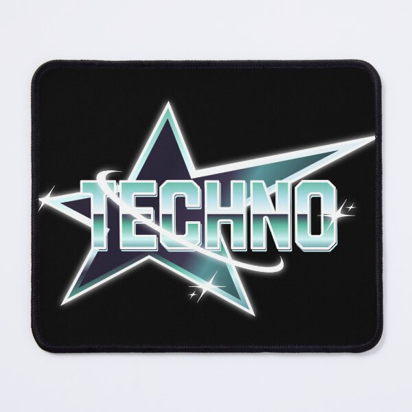 Item preview, TECHNO - Y2K Metallic Star (blue/white) designed and sold by Discothreadz.