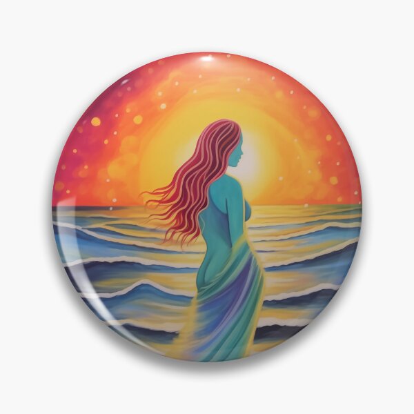 Item preview, Batik style lady in circle at sunset.(1) designed and sold by ArtbyJanineTate.