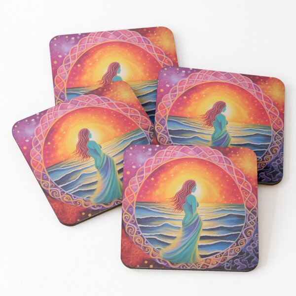 Item preview, Batik style lady in circle at sunset.(1) designed and sold by ArtbyJanineTate.