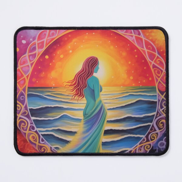 Item preview, Batik style lady in circle at sunset.(1) designed and sold by ArtbyJanineTate.