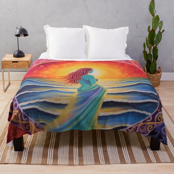 Item preview, Batik style lady in circle at sunset.(1) designed and sold by ArtbyJanineTate.