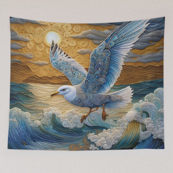 Item preview, Stunning Embroidered Magical Seagull designed and sold by purplesensation.