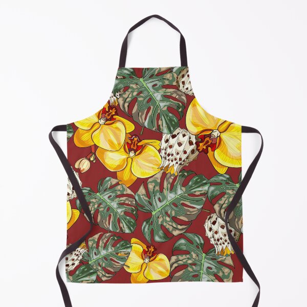 Item preview, Seamless illustration of pineapple, tropical leaves, orchid, lemon flowers on collared background. Fruit pattern with tropical leaves and fruits designed and sold by Anastasiia Yurevych.