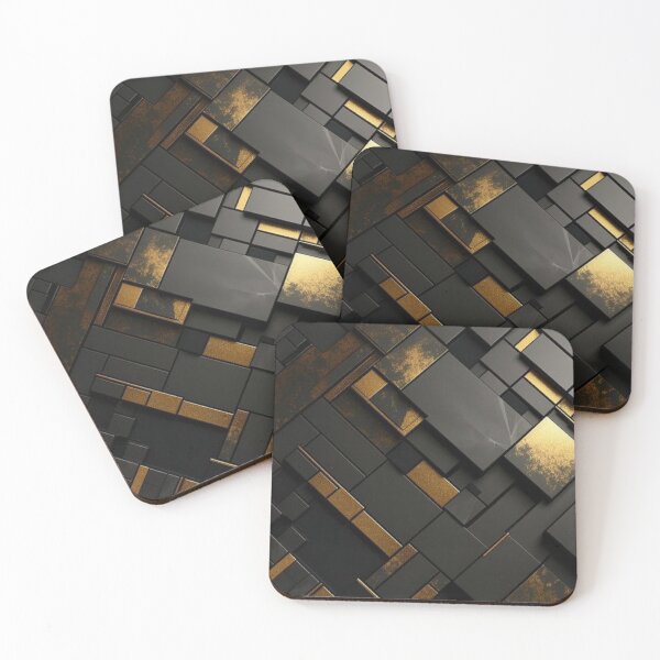 Item preview, The Beauty of Black and Gold Checkered Geometry in Photography" designed and sold by CulinaryCenter.