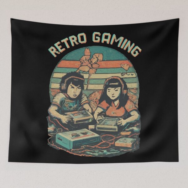 Item preview, Retro Gaming Vibes - Vintage Console Players Artwork designed and sold by Designowner.