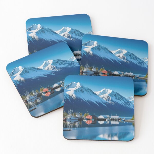 Item preview, Sunny Day in an Alaska Fishing Harbor designed and sold by YuckyCat.
