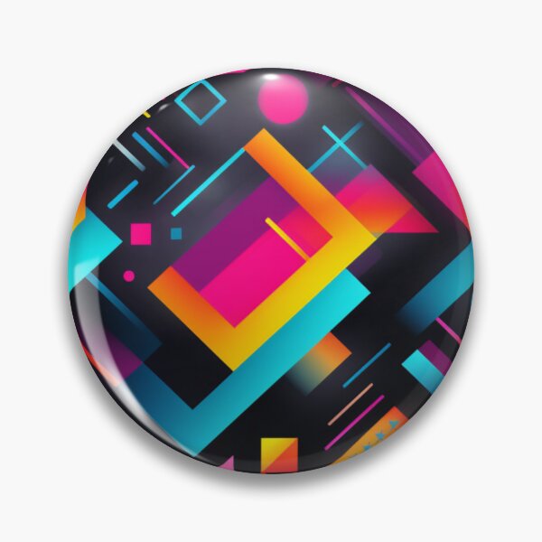 Item preview, Neon geometric pattern square shapes  designed and sold by RanantDesign.