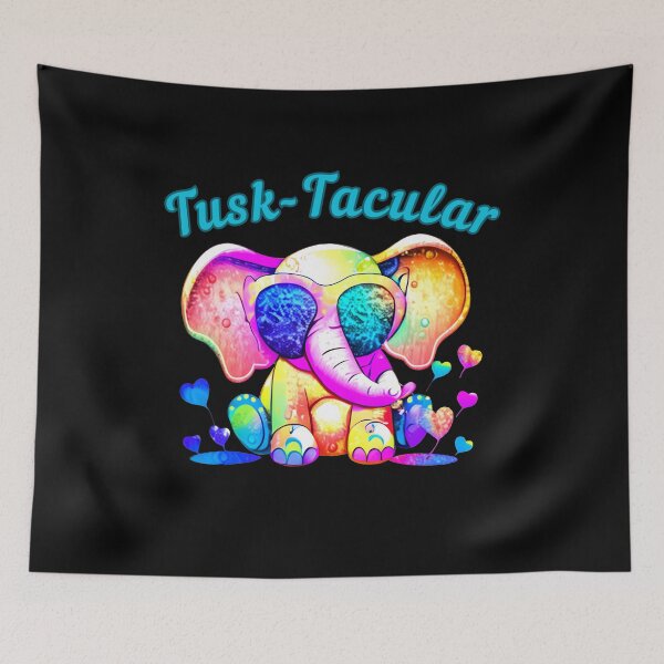 Item preview, Tusk-Tacular. colorful elephant designed and sold by ElephantVibes.