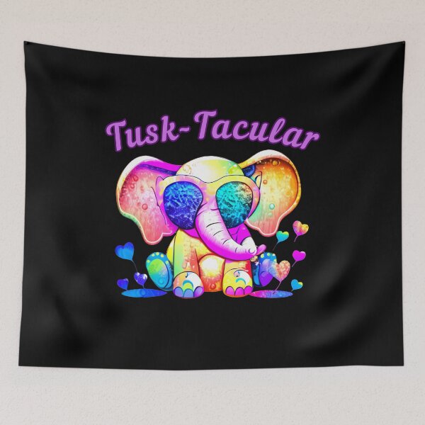 Item preview, Tusk-Tacular. elephant portrait designed and sold by ElephantVibes.
