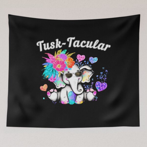 Item preview, Tusk-Tacular. watercolor elephant designed and sold by ElephantVibes.