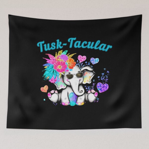 Item preview, Tusk-Tacular. happy elephant designed and sold by ElephantVibes.