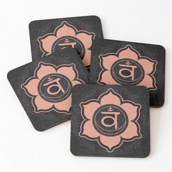 Item preview, Sacral Chakra Mandala - Coal + Coral designed and sold by Irene Estelle.