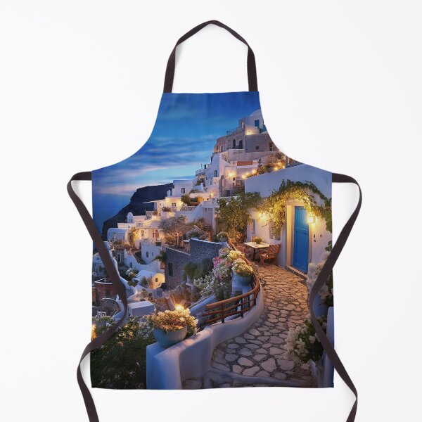 Item preview, Greek village at dusk. designed and sold by ArtbyJanineTate.