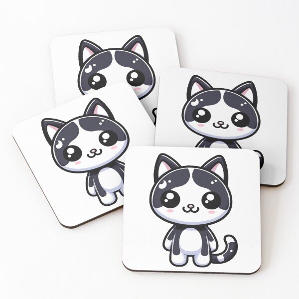 Item preview, Cute Black and White Cat Sticker | Adorable Cartoon Kitten designed and sold by AlphaPODMonkey.