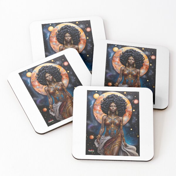 Item preview, African Goddess walks through Cosmos; Fantasy Art; designed and sold by Mona-Leilah.