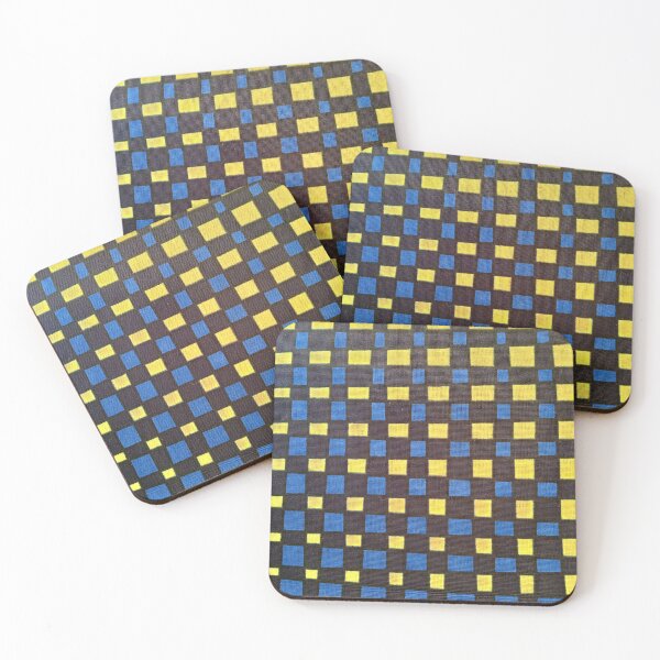 Item preview, Blue and yellow squares pattern designed and sold by textileprint.