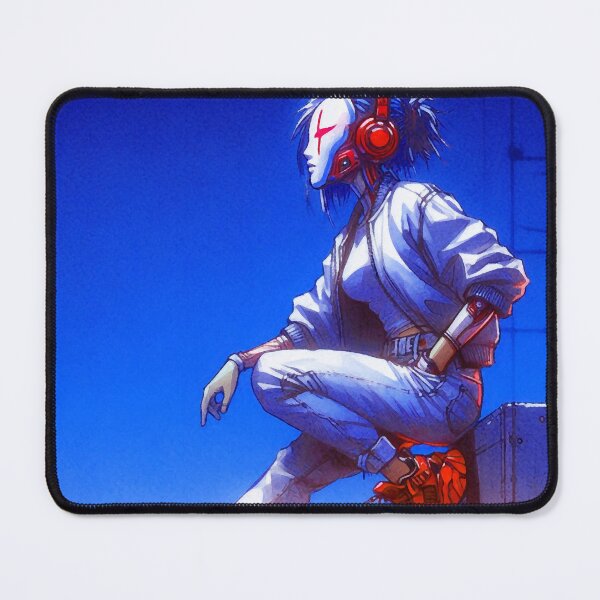 Item preview, Cyberpunk Neon Girl in Mask and Red Sneakers designed and sold by RESToRAPTOR.