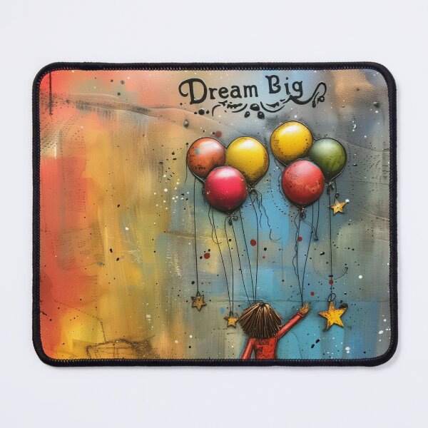 Item preview, Dream Big - Inspirational Balloon and Stars Art Print designed and sold by Mephisto696.