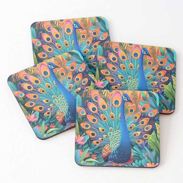 Item preview, Colorful Peacock Parade designed and sold by cute-animals99.
