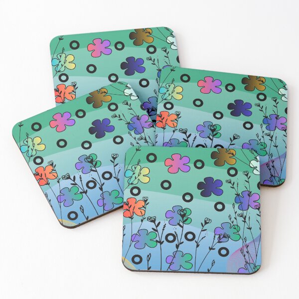 Item preview, Unique designed green with sky blue background in beautiful floral print designs. designed and sold by Chicas-wonder.