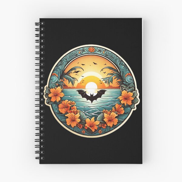 Item preview, Cute Bat at Sunset on a Hawaiian Beach with Orchids designed and sold by NautiChic.