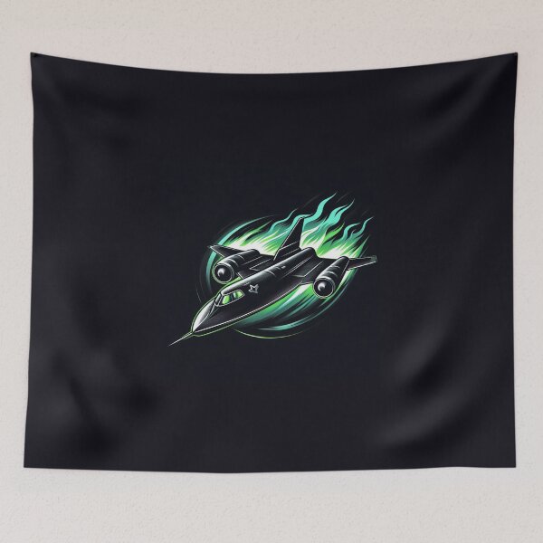 Item preview, Sr-71 blackbird with green flames designed and sold by BeztProductz.