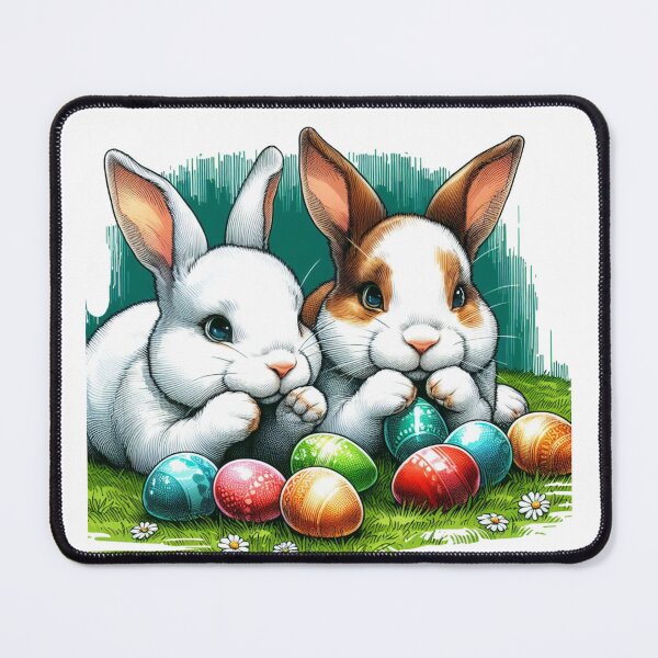 Item preview, happily pouring Easter eggs onto the green grassy field. designed and sold by PaintMeWorld.